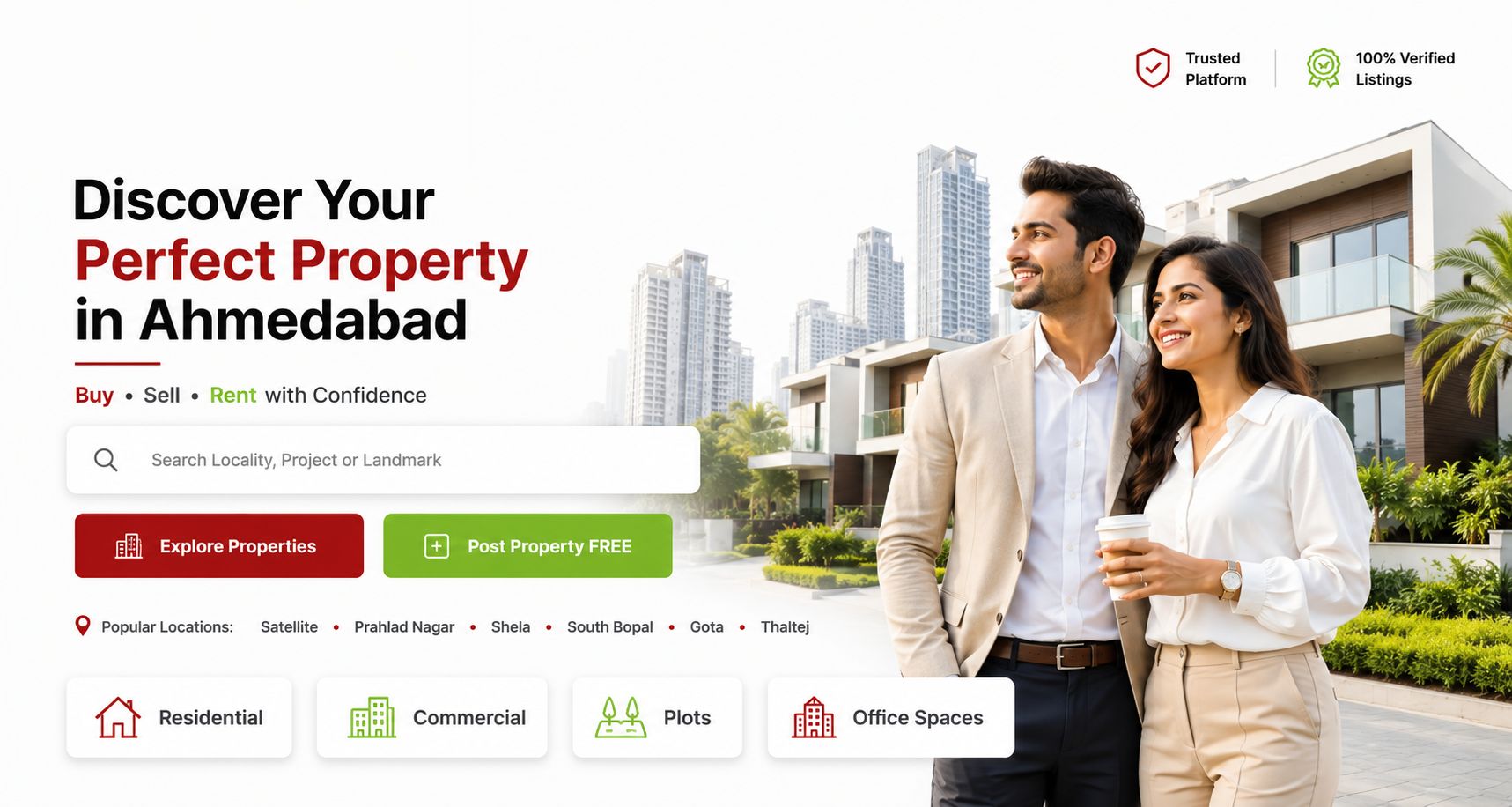 Property Platform Ahmedabad Real Estate - Buy, Sell, Rent Residential, Commercial and Industrial Properties with Verified Listings